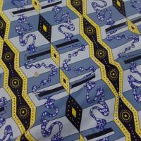 vente de Tissu wax imprimé bleu ,jaune ,noir au mètre