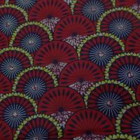 vente de tissu wax imprimé ton bordeaux bleu marine ,jaune