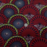 vente de tissu wax imprimé ton bordeaux bleu marine ,jaune pas cher