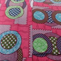 vente de tissu wax rose a motifs rond ton blanc ,bleu ,vert ,bordeaux en ligne