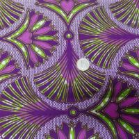 achat tissu wax super wax ton prune ,blanc et vert anis