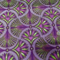vente de tissu wax super wax ton prune ,blanc et vert anis en ligne