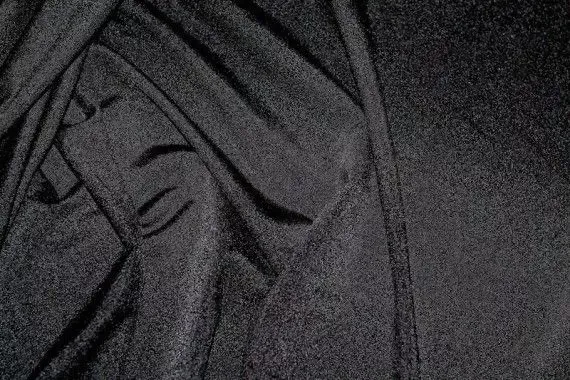 Tissus lycra brillant noir 1 
