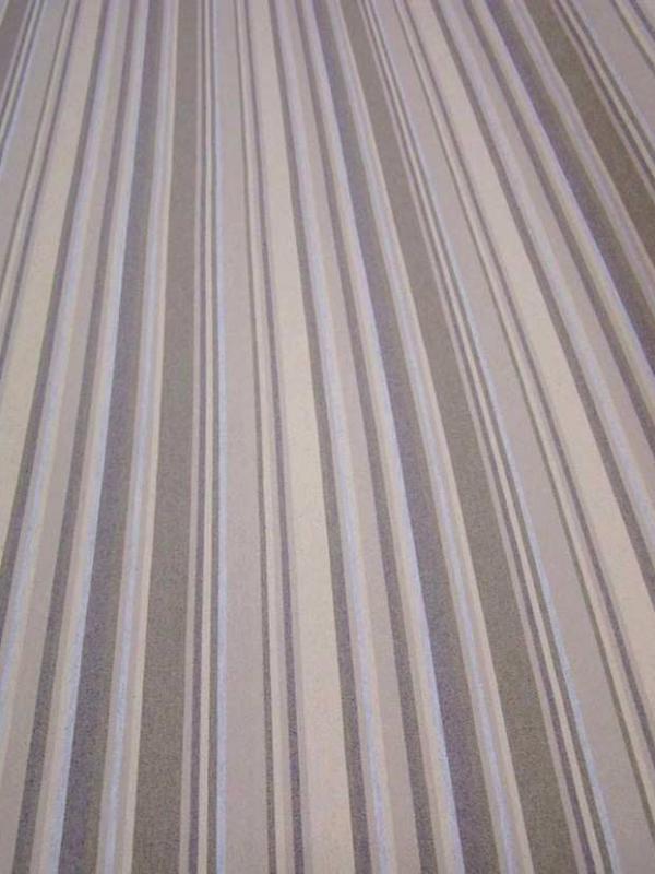 Toile beige d ameublement a rayures grise