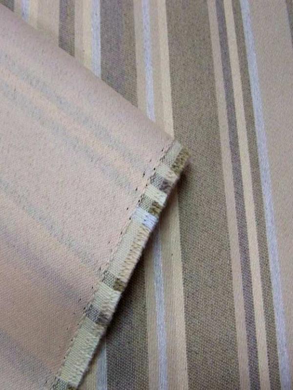 Toile beige d ameublement a rayures grise