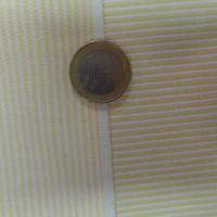 tissu toile coton a fine rayures jaune et blanc