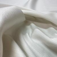Toile coton blanc tissé motifs chevron