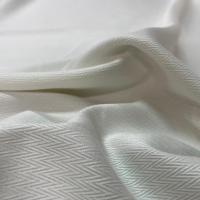 Toile coton blanc tissé motifs chevron