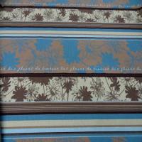 Toile coton imprime a motifs beige marron bleu9