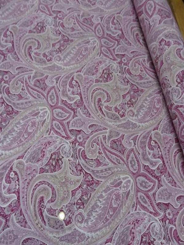 Toile coton imprime motifs cash mir ton rose