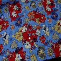 Toile coton imprime ton rouge bleu06