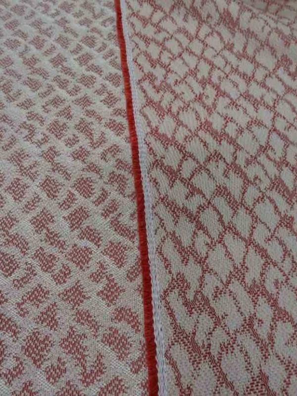 Toile d ameublement beige rouge1
