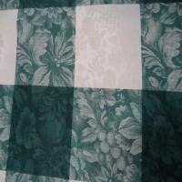 Toile de coton damasse imprime blanc vert en 3m de large6