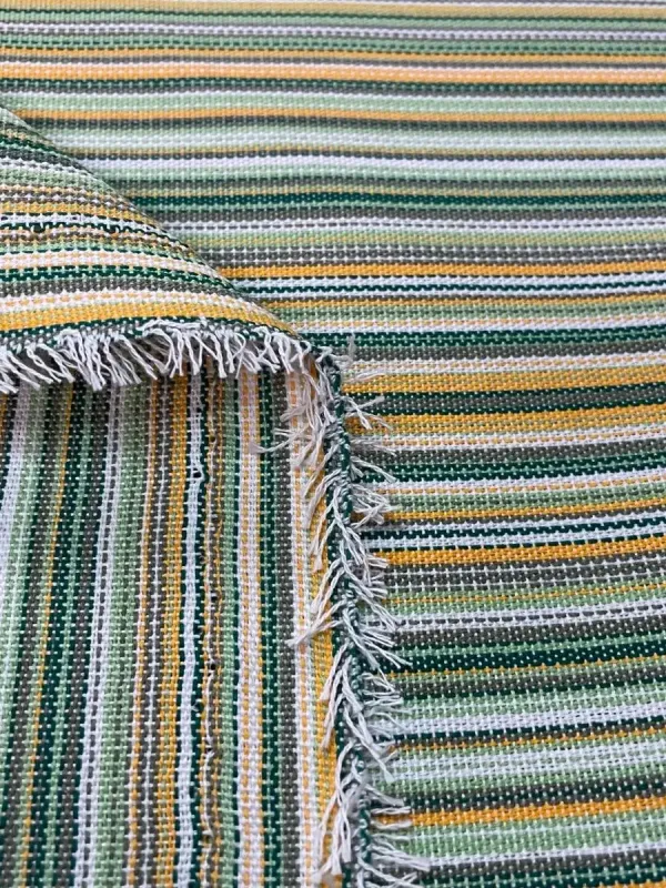 Toile de store a fine rayure vert jaune