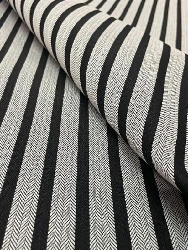 Toile de store jacquard pour l'extérieure raye gris et noir
