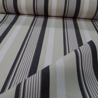 Toile de store rayé anthracite, beige, blanc bâche  4 saisons en téflon