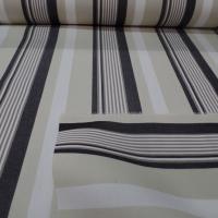 Toile de store rayé anthracite, beige, blanc bâche  4 saisons en téflon