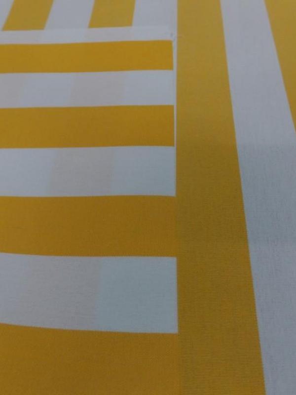 Toile de store rayé bâche jaune et blanc en téflon en 1 60m