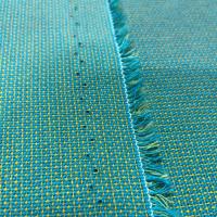 Toile de store tisse bleu et jaune