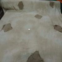 Tres beau lin faconne ton beige naturel avec rajout de tissus0