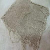 Tres beau lin faconne ton beige naturel avec rajout de tissus6