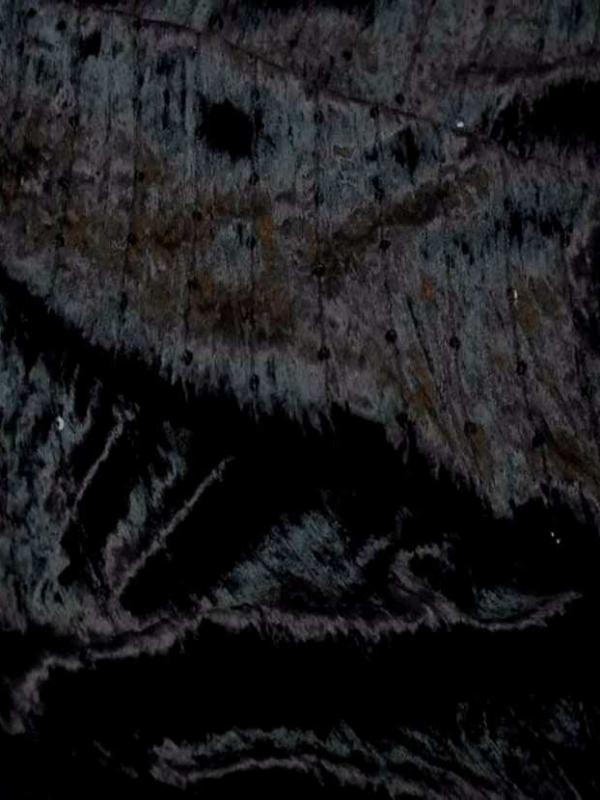 Tres beau velours souple noir a sequins