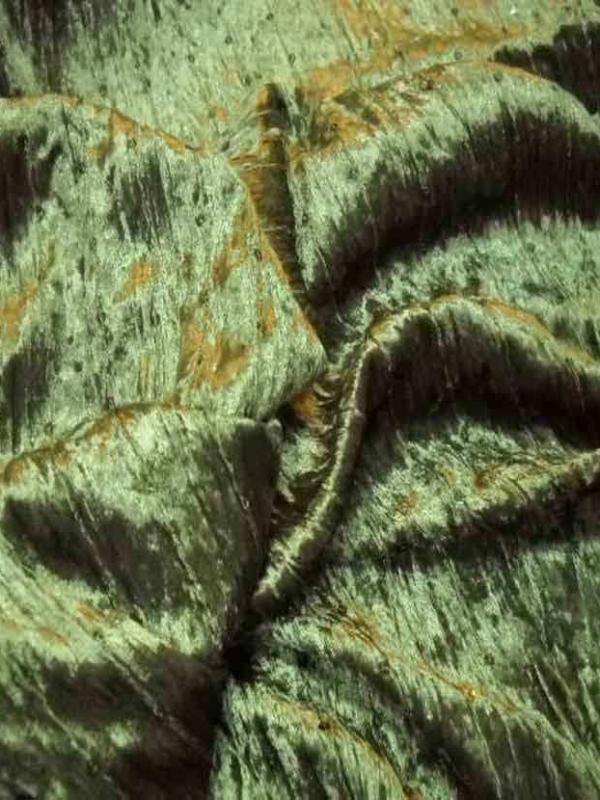 Tres beau velours souple vert kaki a sequins