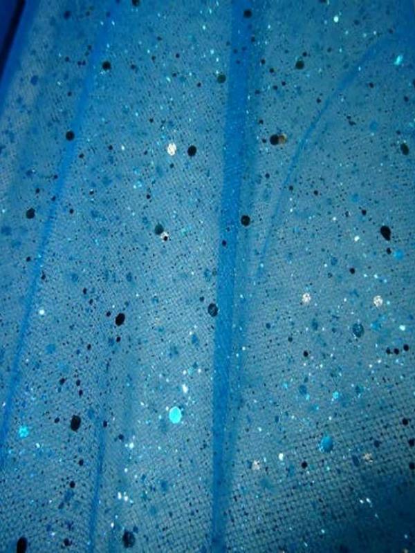 Tulle bleu a paillettes bleu