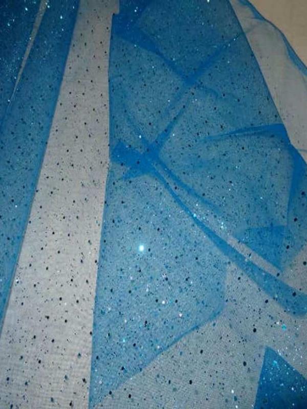 Tulle bleu a paillettes bleu