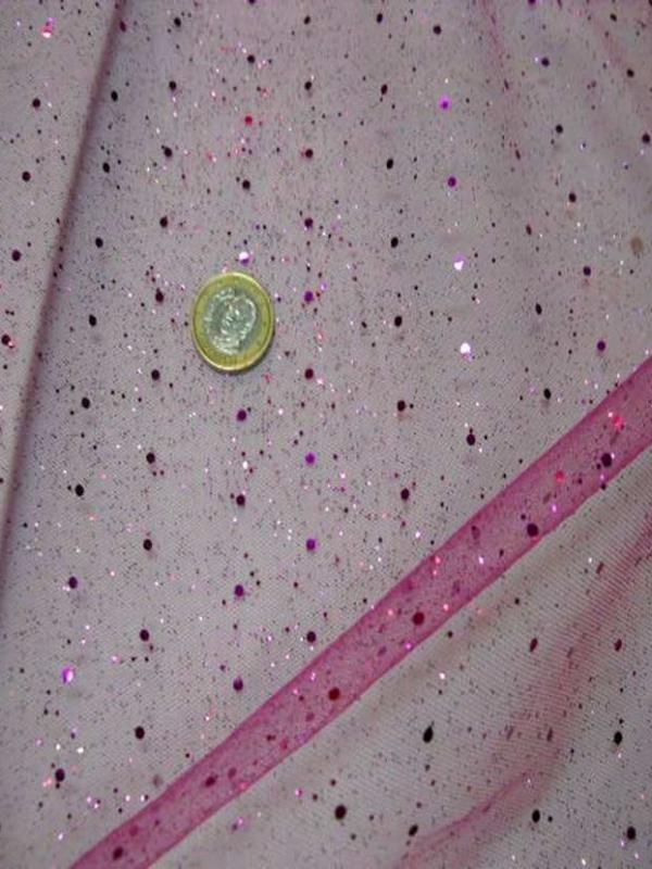 Tulle rose a paillettes