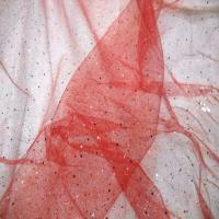 Tulle rouge a paillettes multicolore0