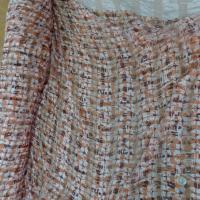 Twill de soie devore mousseline imprime ton marron rouille0