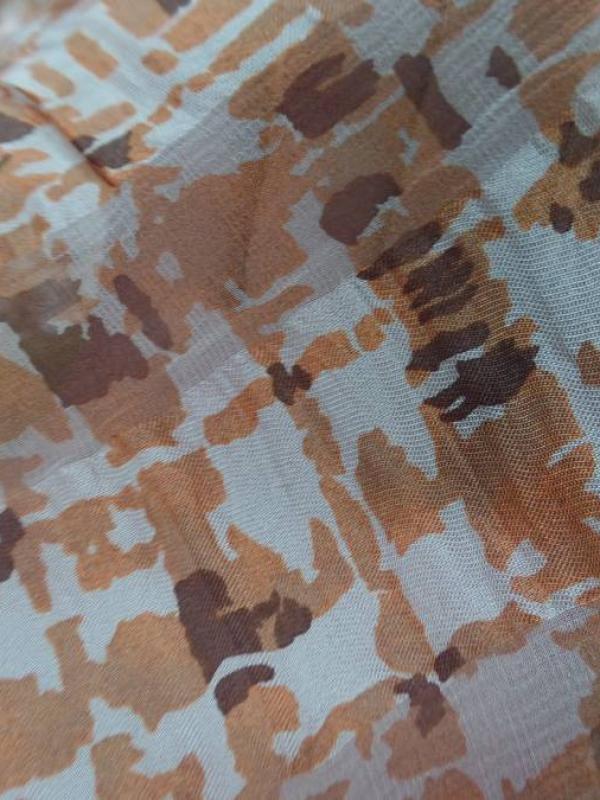 Twill de soie devore mousseline imprime ton marron rouille6