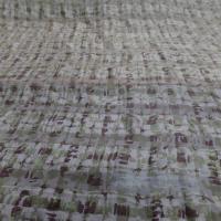 Twill de soie devore mousseline imprime ton vert olive marron et blanc07