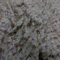 Twill de soie devore mousseline imprime ton vert olive marron et blanc7