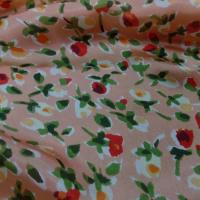 Twill se soie saumon imprime fleurs en 1 20m de large03