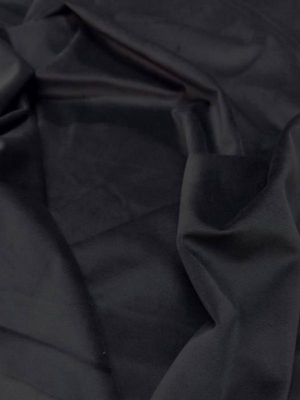 Velours ameublement lisse gris foncé au mètre