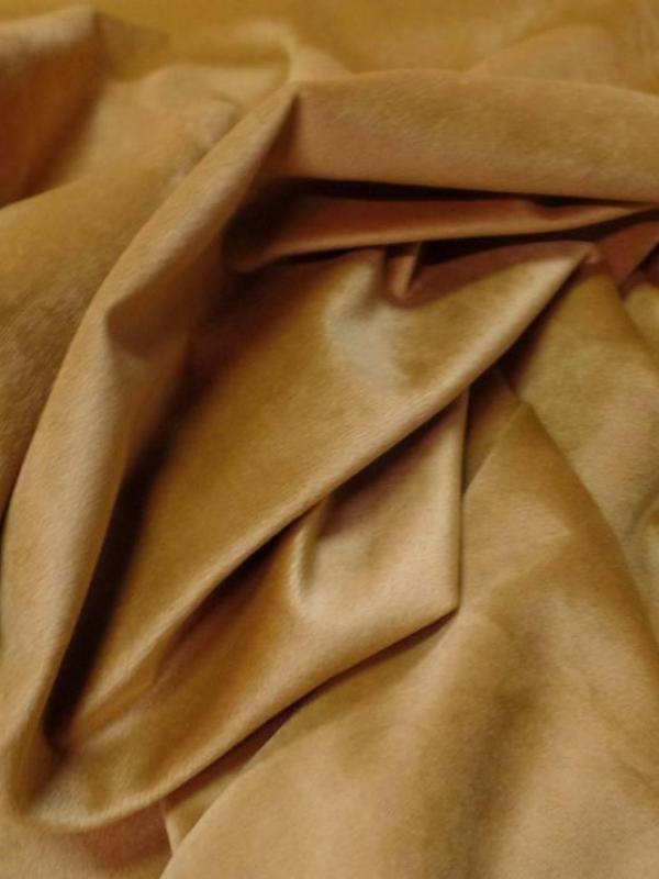 velours ameublement lisse moutarde en 1.45m de large pas cher