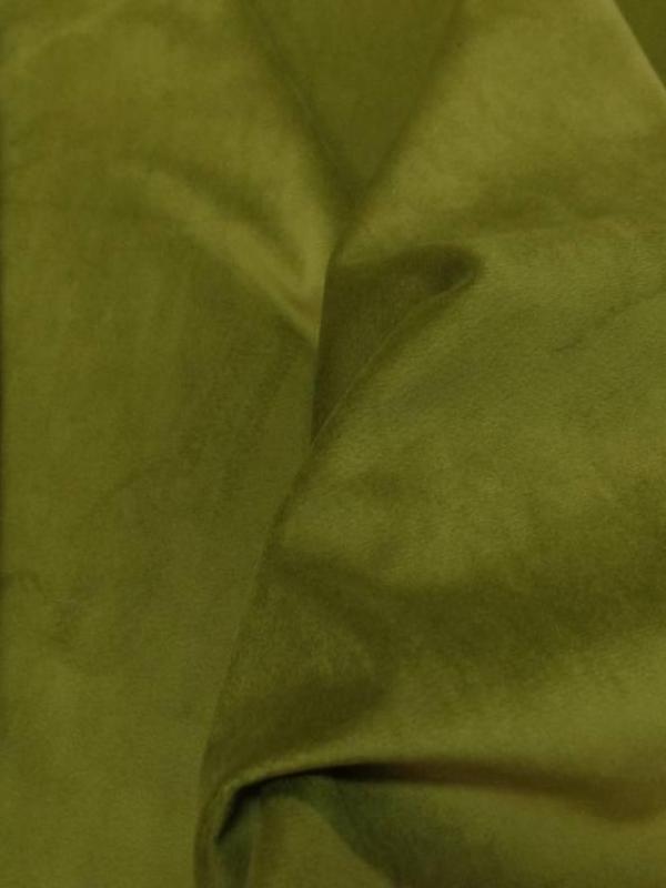 Velours ameublement lisse vert olive