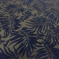 Velours chenille bleu nuit et vieil or devore