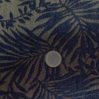tissu Velours chenille bleu nuit et vieil or dévoré