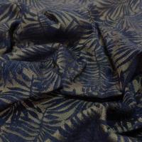 tissu Velours chenille bleu nuit et vieil or dévoré sur Marseille