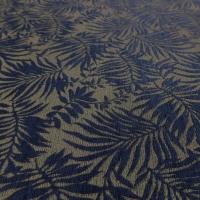 Velours chenille bleu nuit et vieil or dévoré