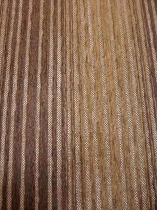 Velours coton pour l ameublement a rayures ton marron