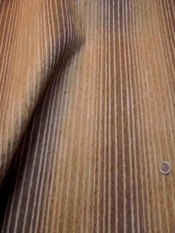 Velours coton pour l ameublement a rayures ton marron