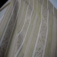 Velours coton pour l ameublement ton beige a rayures faconnees