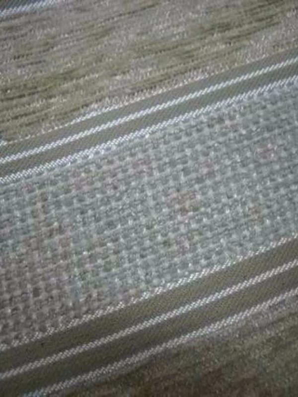 Velours coton pour l ameublement ton beige a rayures faconnees