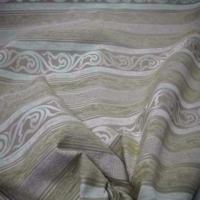 Velours coton pour l ameublement ton beige a rayures faconnees3