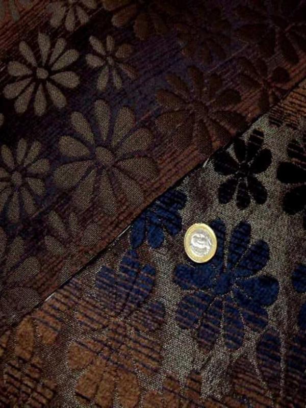 Velours coton pour l ameublement ton bleu marron
