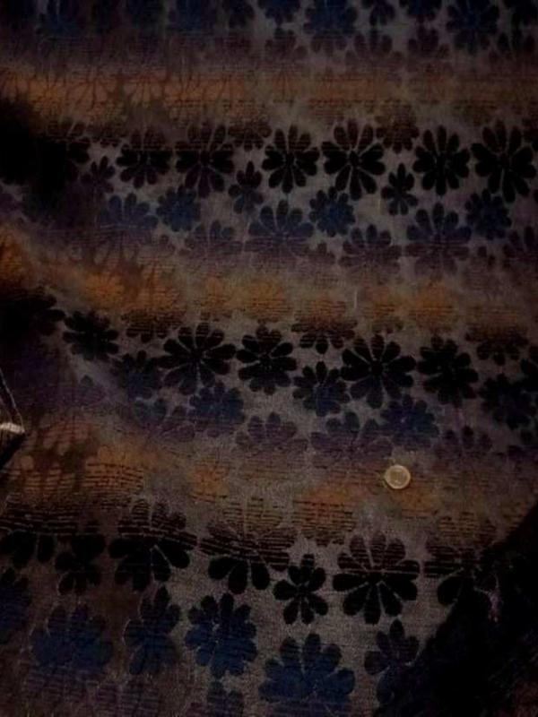 Velours coton pour l ameublement ton bleu marron